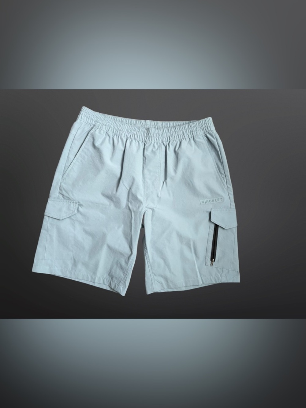 Hurley Light Gray Cargo Swim Shorts - Men's Size Medium